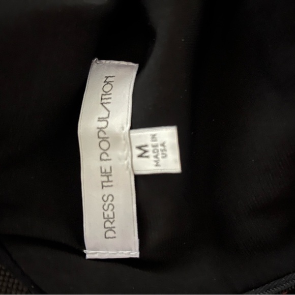 Dress The Population Tabitha Sequin Body-Con Dress, Burgundy/Black, Medium - Picture 3 of 4